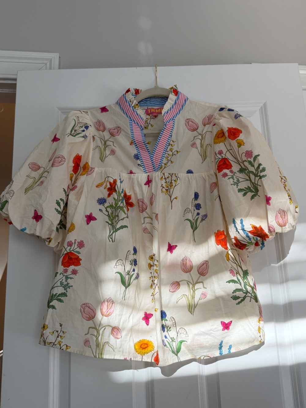 THML Pink Label Floral Puff Sleeve Blouse